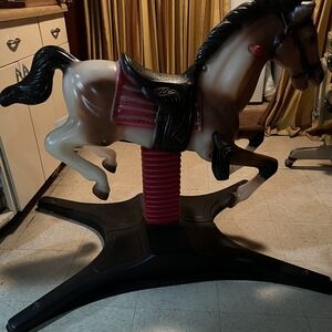 Vintage Rocking Horse with Red Saddle